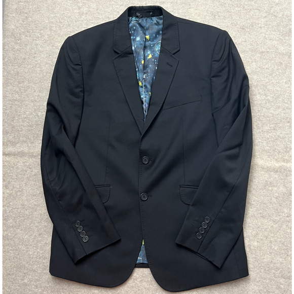 Ted Baker London Endurance Wool Blazer Jacket Mens 40R Black suit career wedding - Picture 1 of 13